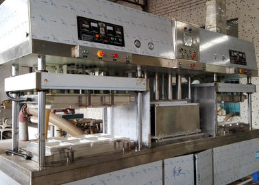 अर्ध स्वचालित पेपर पल्प मोल्डेड पेपर प्लेट बनाने की मशीन खाद्य कंटेनर के लिए 700 पीसी / घंटा